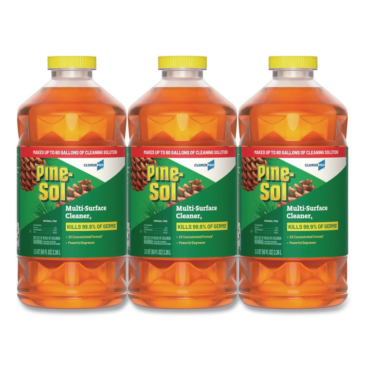 CloroxPro All Purpose Multi-Surface Cleaner, Original Pine Scent, 80 oz Bottle, 3/Carton