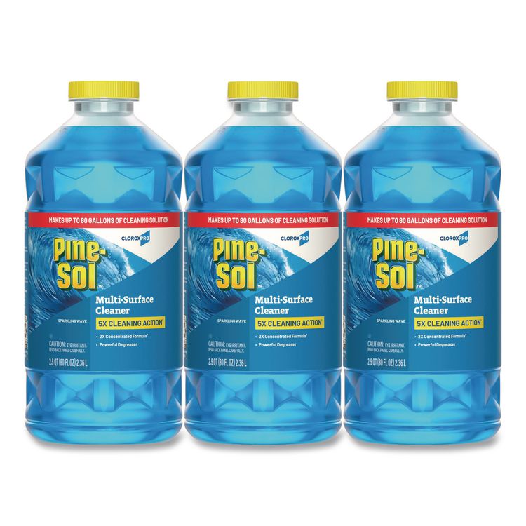 CloroxPro Multi-Surface Cleaner Concentrated, Sparkling Wave Scent, 80 oz Bottle, 3/Carton