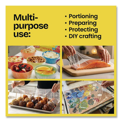 Cling'N Seal Plastic Food Wrap, 12" x 33.3 yd, 100 sq ft Roll, 16 Rolls/Carton