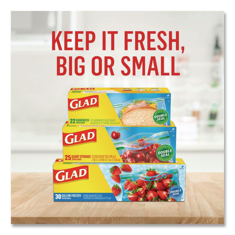 Zipper Food Storage Plastic Bags, Snack Size, 3.25 x 6.63 x 9.31, Clear, 50 Bags/Box, 12 Boxes/Carton