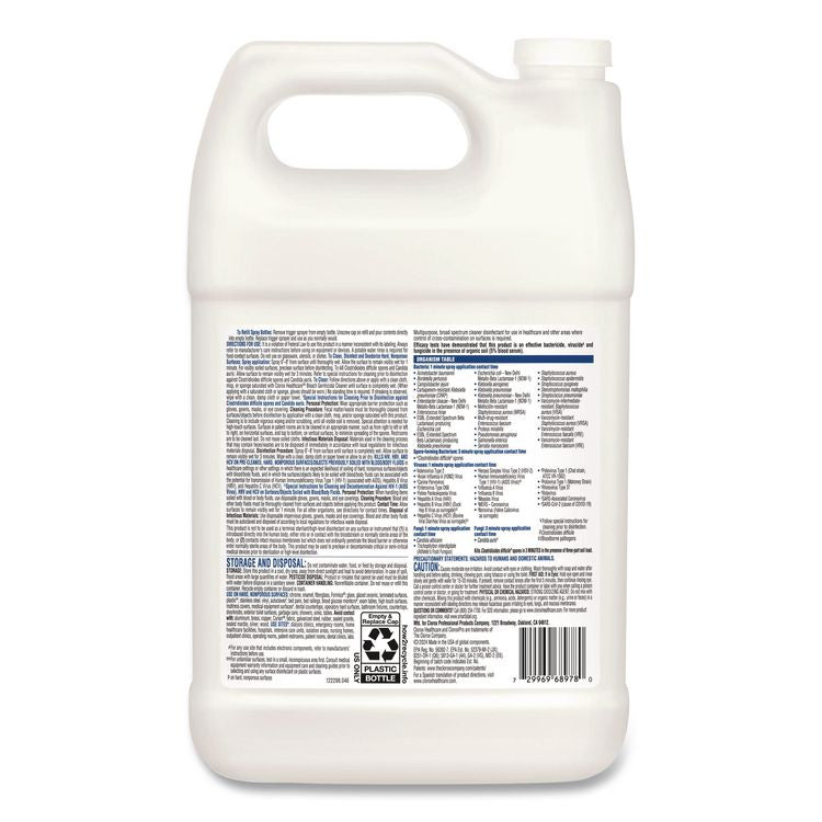 Bleach Germicidal Cleaner, Unscented, 128 oz Refill Bottle, 4/Carton