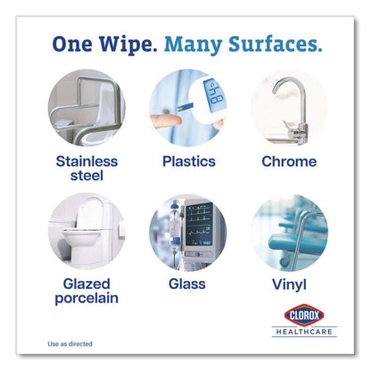 Dispatch Hospital Cleaner Disinfectant Towels w/Bleach, 1-Ply, 6.75 x 8, Unscented, White, 150/Canister, 8 Canisters/Carton