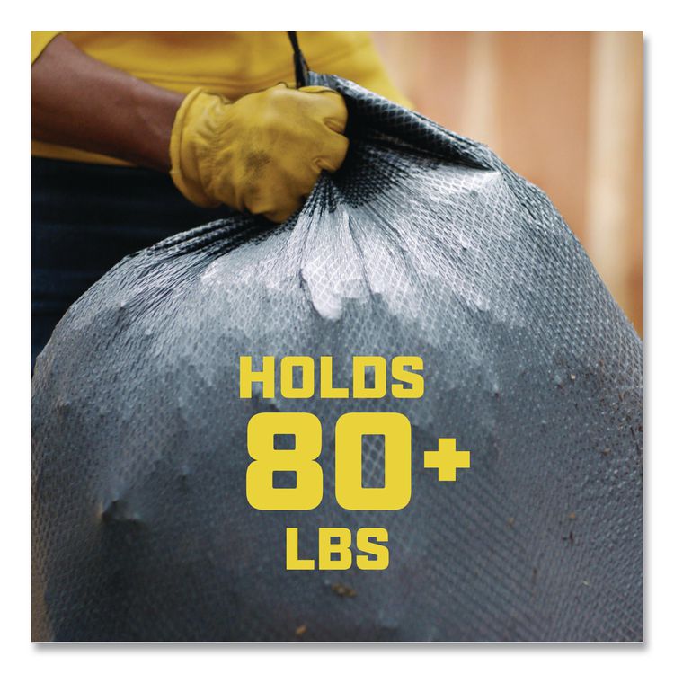 ForceFlexPlus Drawstring Large Trash Bags, 30 gal, 1.05 mil, 30" x 32", Black, 70/Box