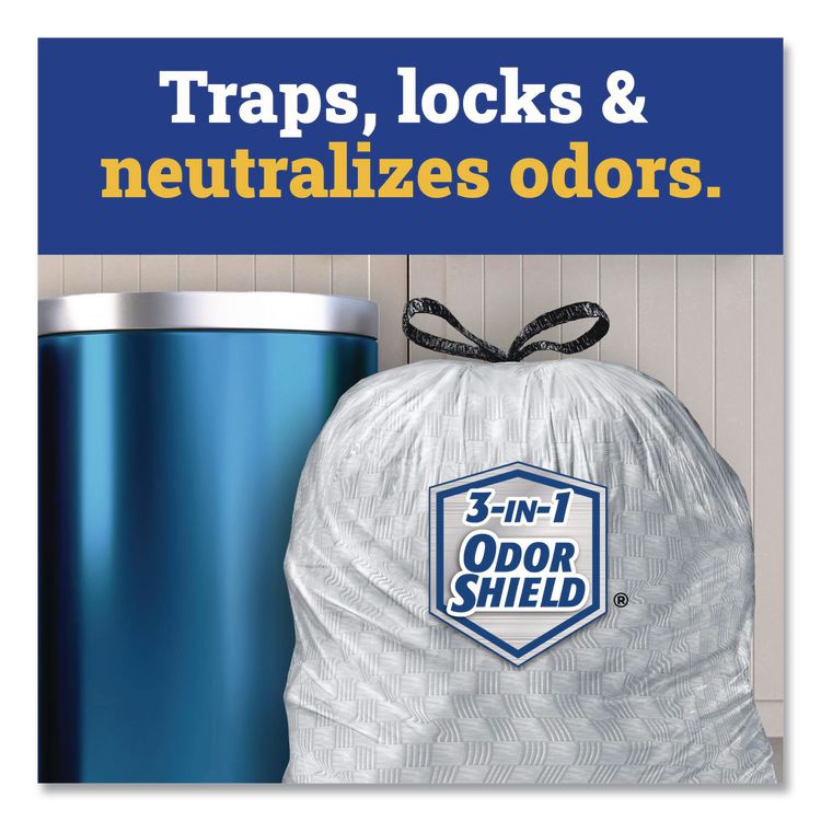 CloroxPro ForceFlex Tall Kitchen Drawstring Trash Bags, 13 gal, 23.75 x 24.88, Gray, 100/Box