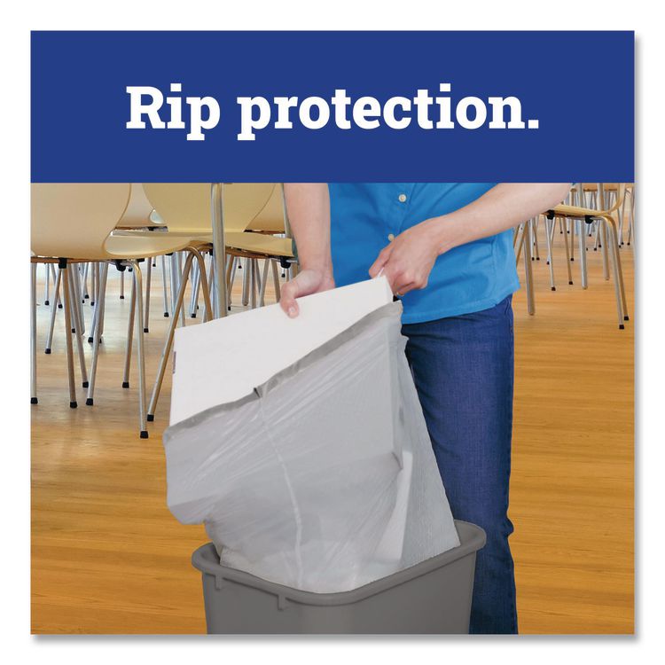 CloroxPro ForceFlex Tall Kitchen Drawstring Trash Bags, 13 gal, 23.75 x 24.88, Gray, 100/Box