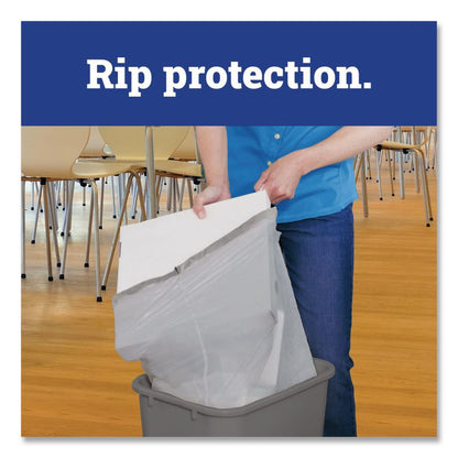 CloroxPro ForceFlex Tall Kitchen Drawstring Trash Bags, 13 gal, 23.75 x 24.88, Gray, 100/Box