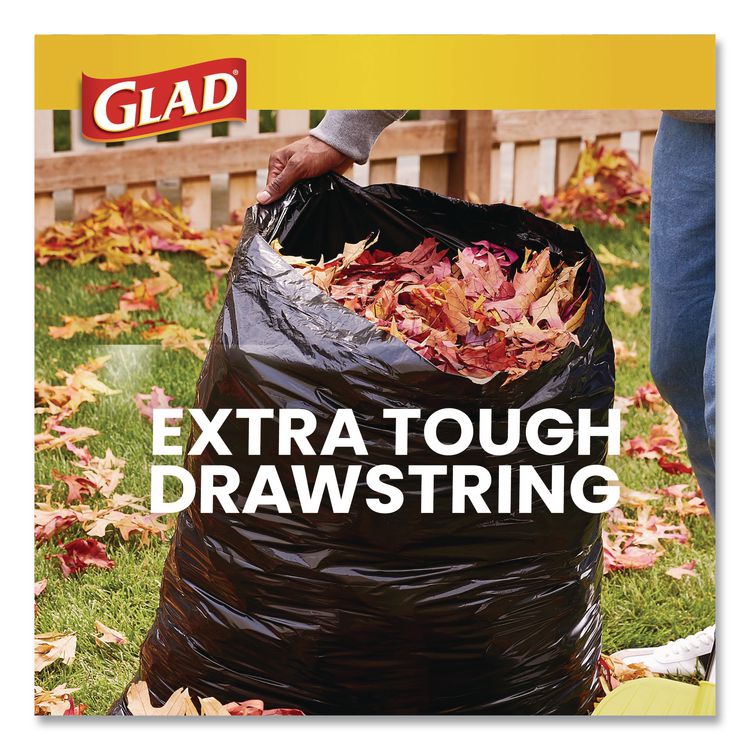 Guaranteed Strong Large Drawstring Trash Bags, Three-Ply, 30 gal, 1.05 mil, 30" x 33", Black, 90/Carton