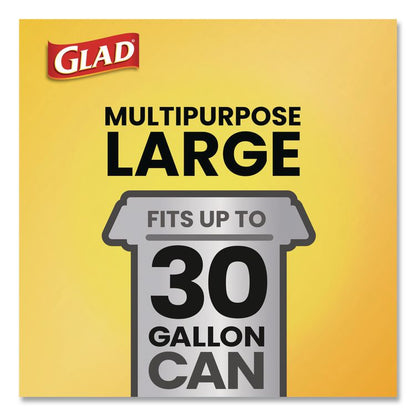 Guaranteed Strong Large Drawstring Trash Bags, Three-Ply, 30 gal, 1.05 mil, 30 x 33, Black, 28/Box