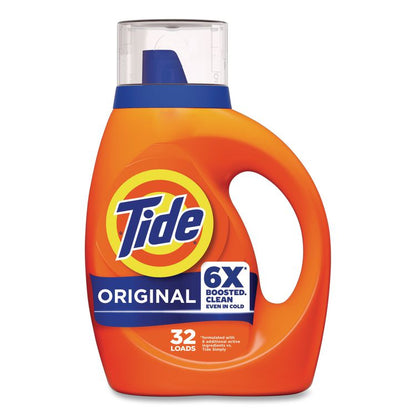 Liquid Tide Laundry Detergent, Original Scent, 32 Loads, 40 oz Bottle, 6/Carton