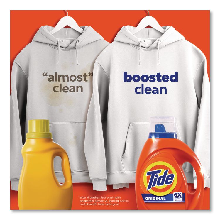 Liquid Tide Laundry Detergent, Original Scent, 32 Loads, 40 oz Bottle, 6/Carton
