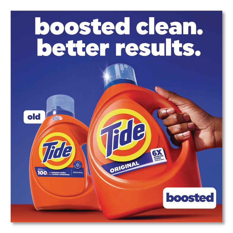 Liquid Tide Laundry Detergent, Original Scent, 32 Loads, 40 oz Bottle, 6/Carton
