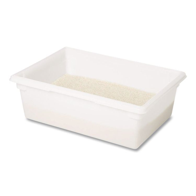 Food/Tote Boxes, 12.5 gal, 18 x 9 x 9, Plastic, White
