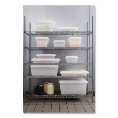 Food/Tote Boxes, 12.5 gal, 18 x 9 x 9, Plastic, White