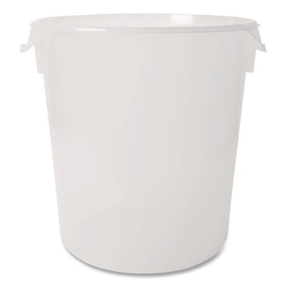 Round Storage Containers, 22 qt, 13.13" Diameter x 14" h, Plastic, Clear