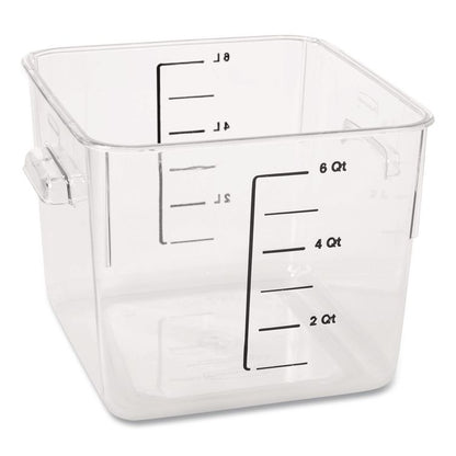 SpaceSaver Square Containers, 6 qt, 8.8 x 8.75 x 7, Plastic, Clear