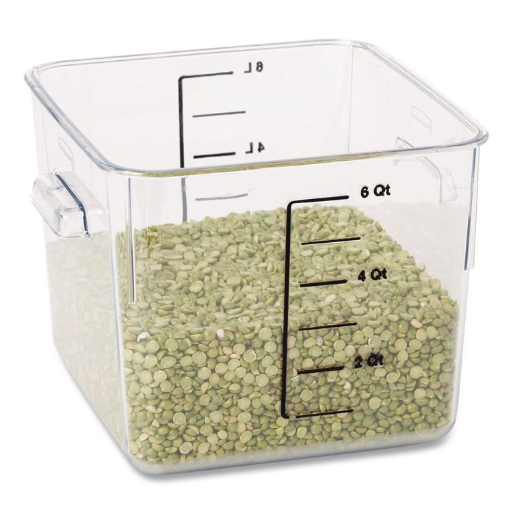 SpaceSaver Square Containers, 6 qt, 8.8 x 8.75 x 7, Plastic, Clear
