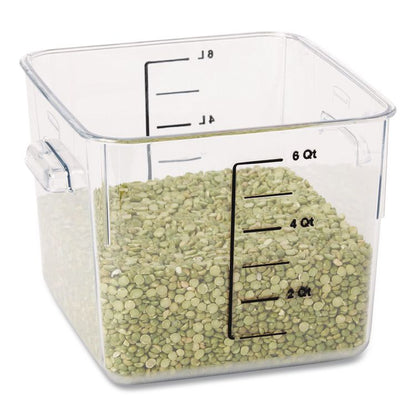 SpaceSaver Square Containers, 6 qt, 8.8 x 8.75 x 7, Plastic, Clear