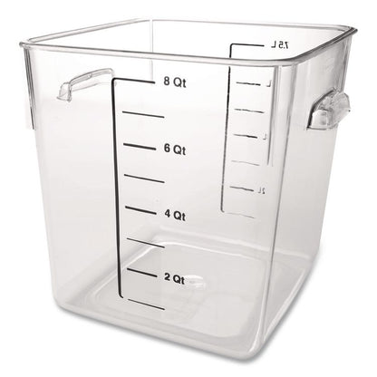 SpaceSaver Square Containers, 8 qt, 8.8 x 8.75 x 8.75, Plastic, Clear