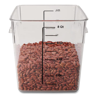 SpaceSaver Square Containers, 8 qt, 8.8 x 8.75 x 8.75, Plastic, Clear