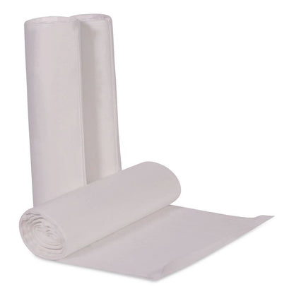 High-Density Waste Can Liners, 45 gal, 14 mic, 40" x 48", Natural, 25 Bags/Roll, 10 Rolls/Carton