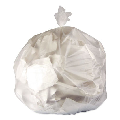 High-Density Waste Can Liners, 45 gal, 14 mic, 40" x 48", Natural, 25 Bags/Roll, 10 Rolls/Carton