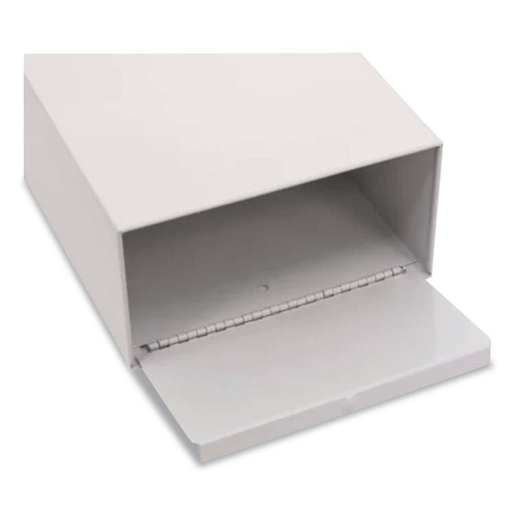 Feminine Hygiene Product Waste Receptacle, Metal, White