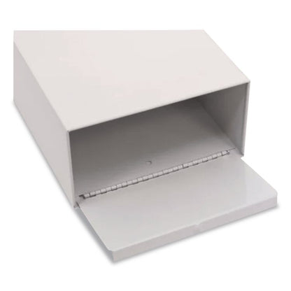 Feminine Hygiene Product Waste Receptacle, Metal, White