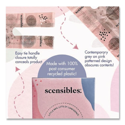 Scensibles Personal Disposal Bags, 3.38" x 2" x 9.75", Pink, 50 Bags/Box, 24 Boxes/Carton