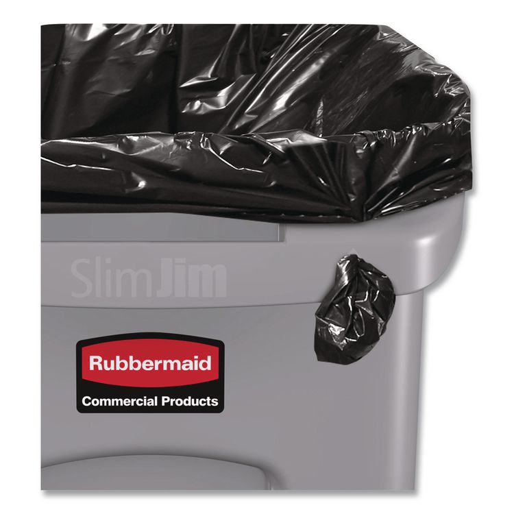 Slim Jim Waste Container, 16 gal, Resin, Dark Green