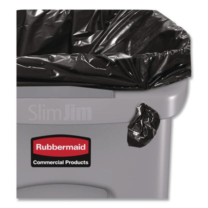 Slim Jim Waste Container, 16 gal, Resin, Dark Green