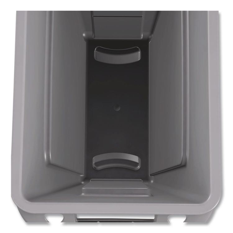 Slim Jim Waste Container, 16 gal, Resin, Dark Green