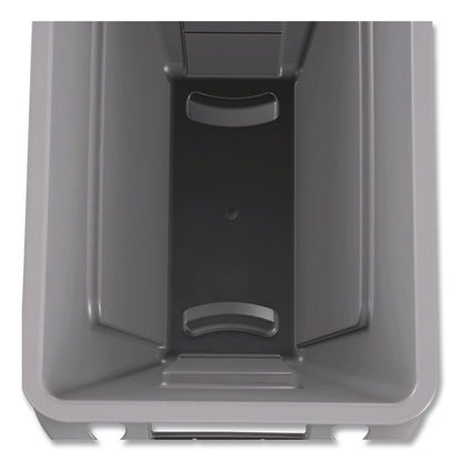 Slim Jim Waste Container, 16 gal, Resin, Dark Green