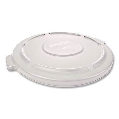 BRUTE Self-Draining Flat Top Lids, 19.88" Diameter x 1.8"h, White