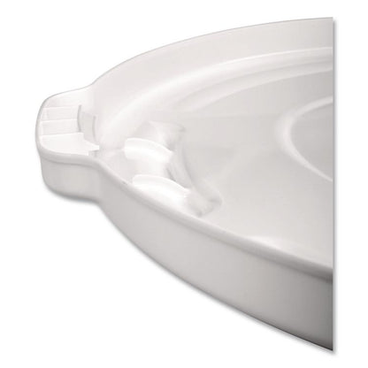 BRUTE Self-Draining Flat Top Lids, 19.88" Diameter x 1.8"h, White