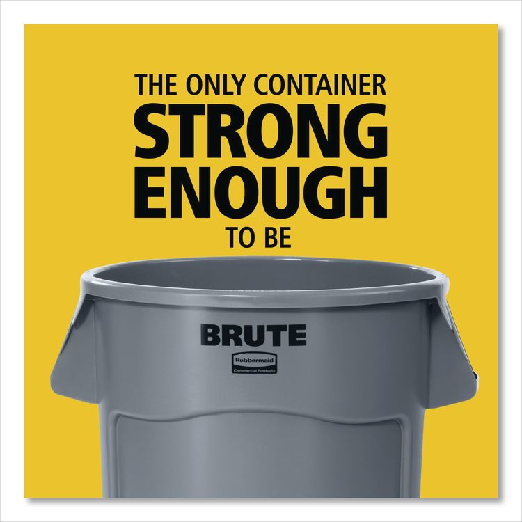 Vented Round BRUTE Container, 20 gal, Resin, Dark Green