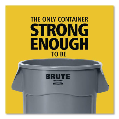 Vented Round BRUTE Container, 20 gal, Resin, Dark Green