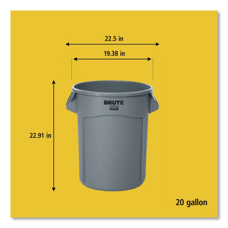 BRUTE Recycling Container, 20 gal, Resin, Blue
