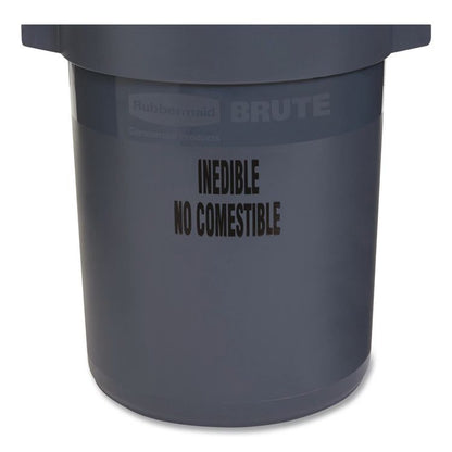 Food Handling BRUTE Container, 32 gal, Resin, Gray