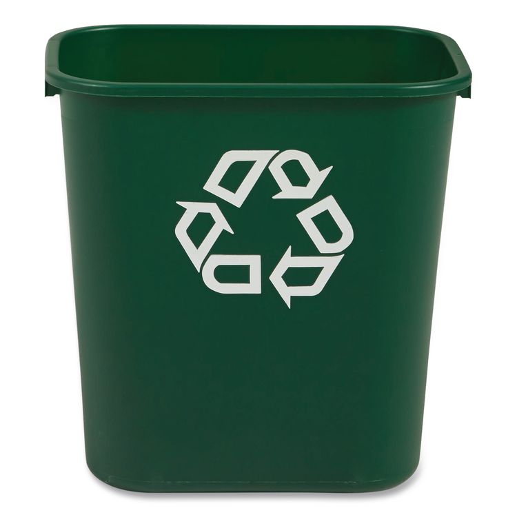 Deskside Recycling Container, 28 qt Resin, Green