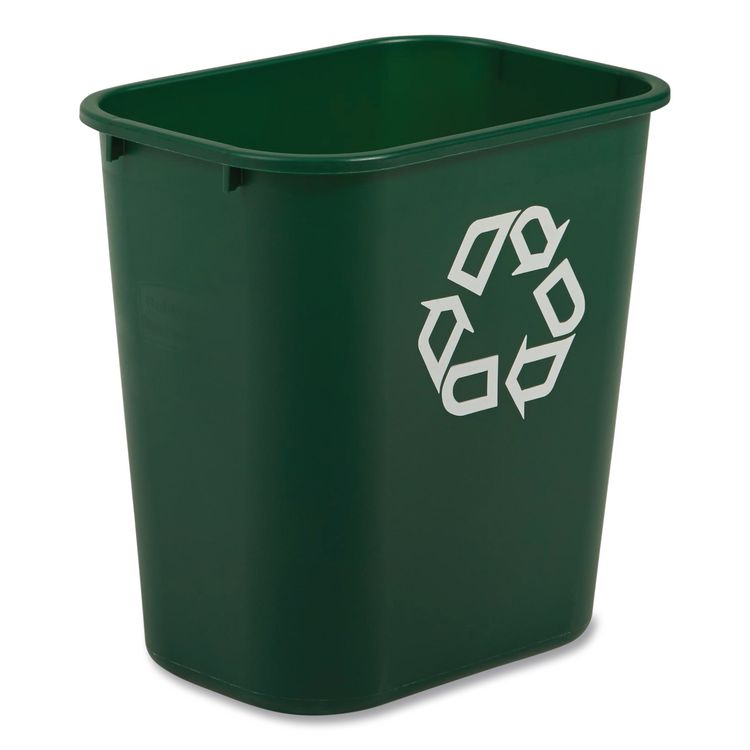Deskside Recycling Container, 28 qt Resin, Green