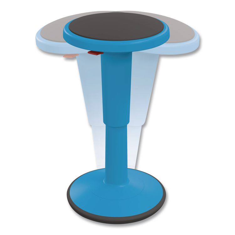 Hierarchy Grow Stool, Short, Backless, Supports up to 250 lbs, 14" to 18" Seat Height, Blue Seat, Blue Base