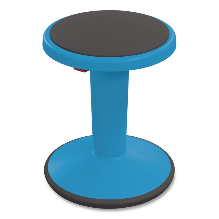 Hierarchy Grow Stool, Short, Backless, Supports up to 250 lbs, 14" to 18" Seat Height, Blue Seat, Blue Base