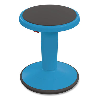 Hierarchy Grow Stool, Short, Backless, Supports up to 250 lbs, 14" to 18" Seat Height, Blue Seat, Blue Base