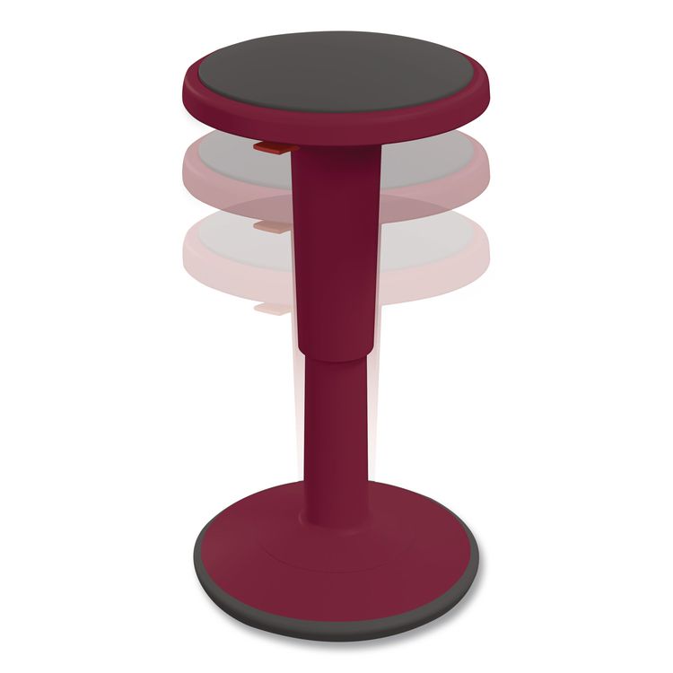 Hierarchy Grow Stool, Short, Backless, Supports Up to 250 lbs, 14" to 18" Seat Height, Currant Seat, Currant Base