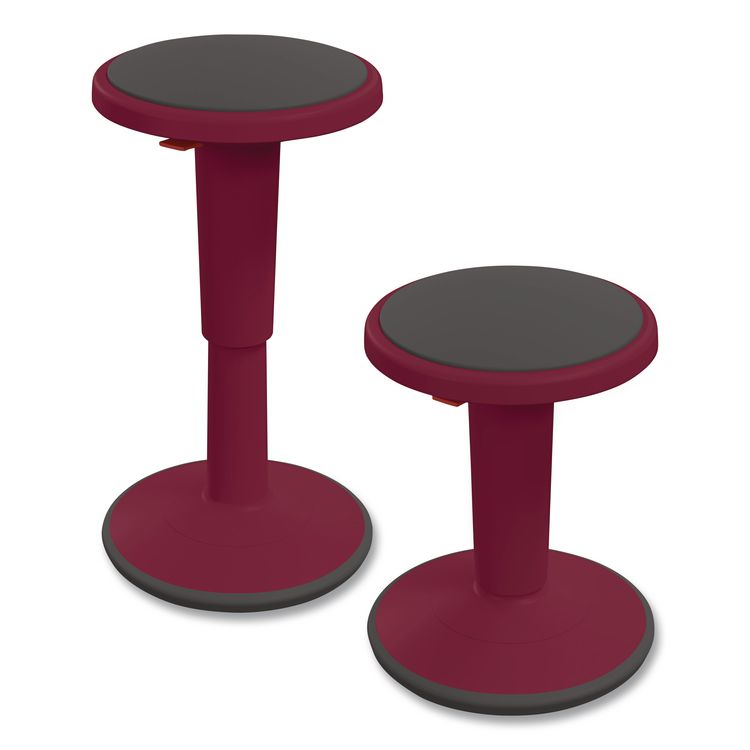 Hierarchy Grow Stool, Short, Backless, Supports Up to 250 lbs, 14" to 18" Seat Height, Currant Seat, Currant Base