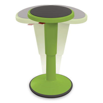 Hierarchy Grow Stool, Short, Backless, Supports Up to 250 lbs, 14" to 18" Seat Height, Green Seat, Green Base