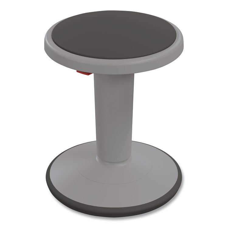 Hierarchy Grow Stool, Short, Backless, Supports Up to 250 lbs, 14" to 18" Seat Height, Gray Seat, Gray Base