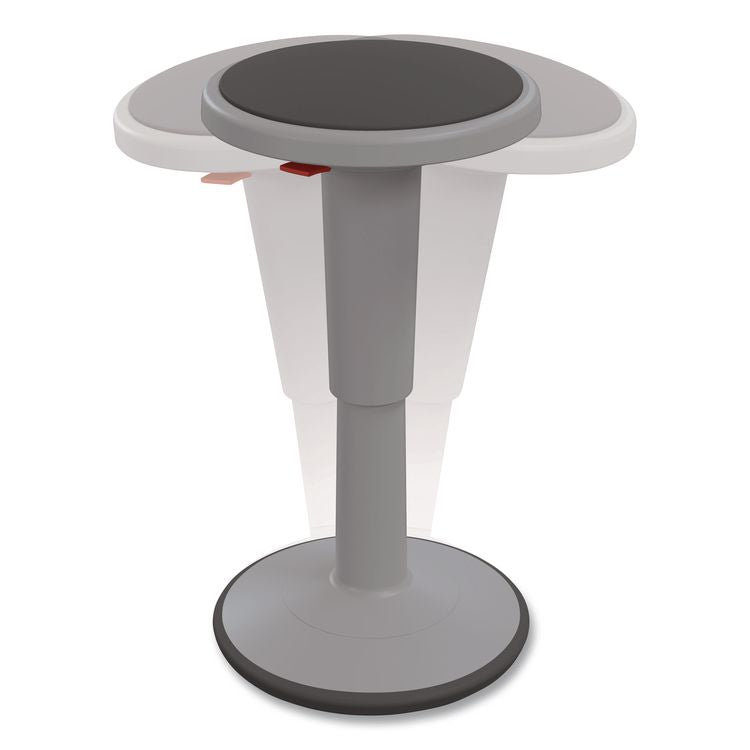 Hierarchy Grow Stool, Short, Backless, Supports Up to 250 lbs, 14" to 18" Seat Height, Gray Seat, Gray Base