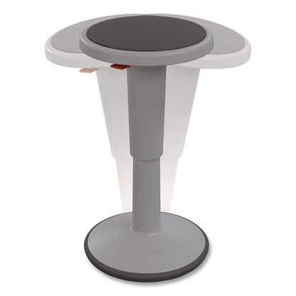 Hierarchy Grow Stool, Short, Backless, Supports Up to 250 lbs, 14" to 18" Seat Height, Gray Seat, Gray Base