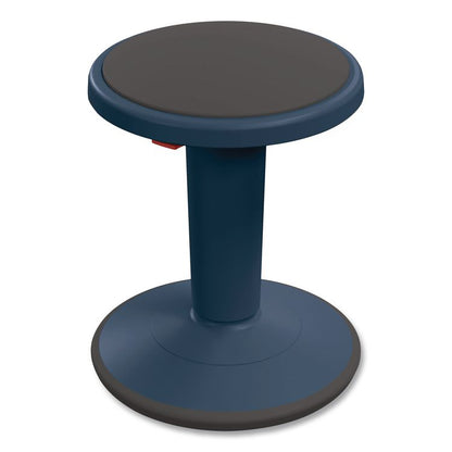 Hierarchy Grow Stool, Short, Backless, Supports Up to 250 lbs, 14" to 18" Seat Height, Navy Seat, Navy Base